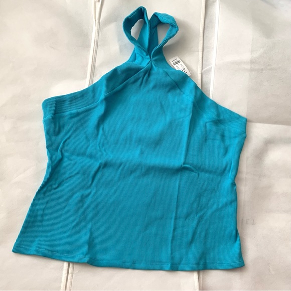 3/29$ 🎊 New York & Company Halterneck Ribbed Tee XXL - Picture 4 of 5